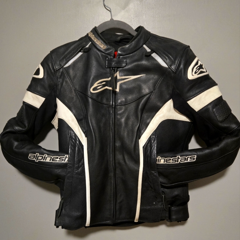 Alpinestars Black and White Women's Motorcycle Jacket